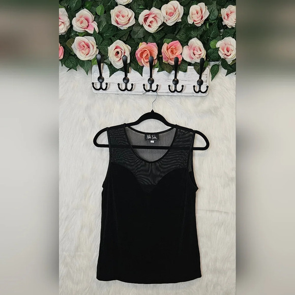 Nikki Babie Tops - Sweetheart Mesh and Stretch Classic Black Tank Blouse